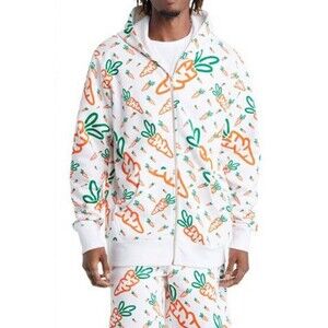 CARROTS BY ANWAR CARROTS Full Zip Cotton Graphic Hoodie Small Streetwear Rare